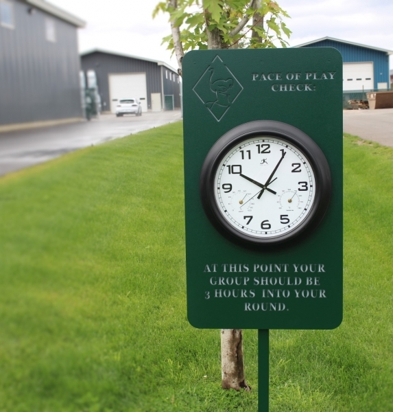 Driving Range Clock Sign Sand Ridge