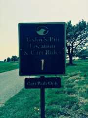 Pin Location Sign with Cart Rules -Bear Trap Dunes