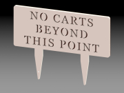 Range Divider Sign with Stakes No Carts Beyond Version 3