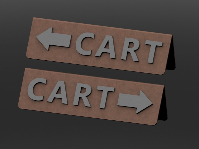 Small Cart Sign Right & Left Arrow