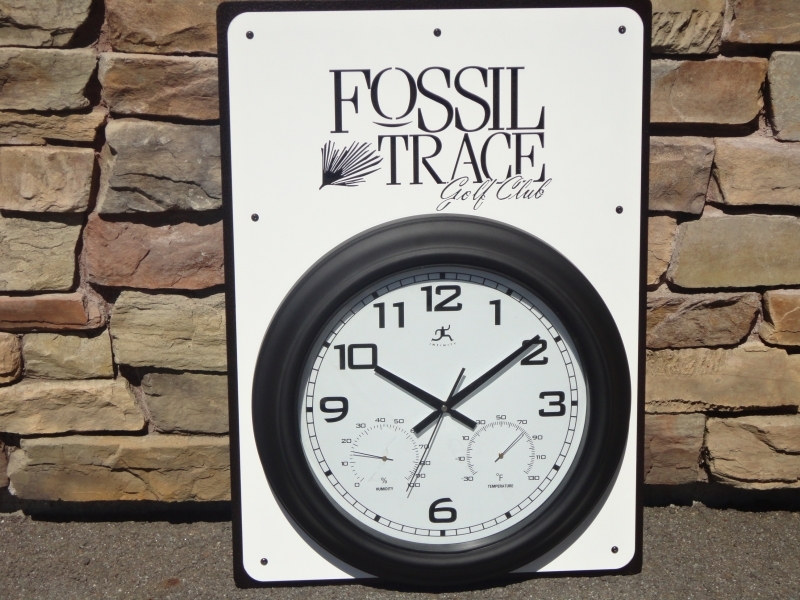 Custom Golf Course Clock Sign -Fossil Trace