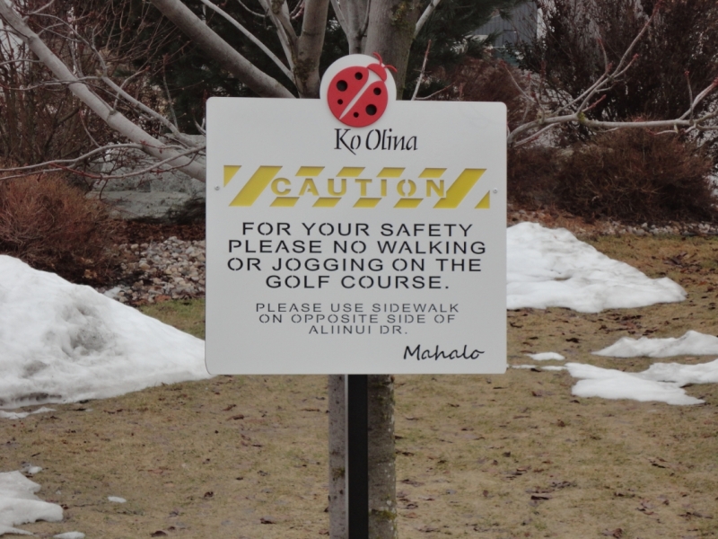 Golf Course Directional Sign -Ko Olina