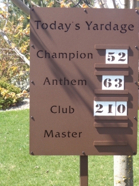 Today's Yardage Sign -Anthem