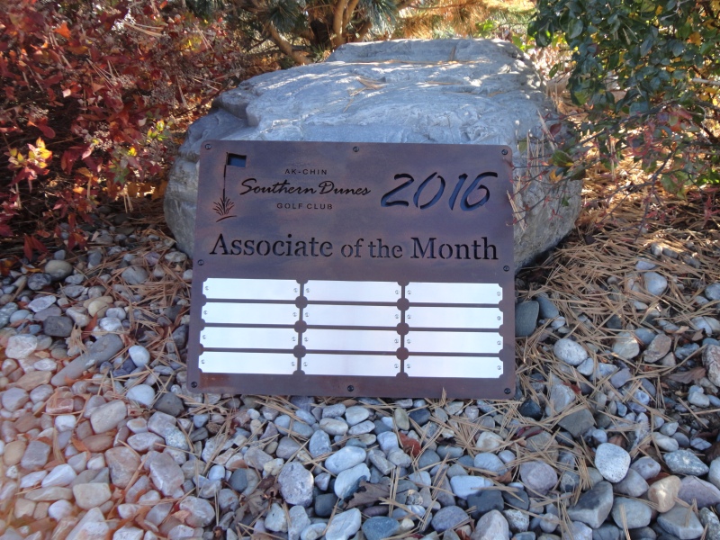 Associate of the Month Plaque -Southern Dunes