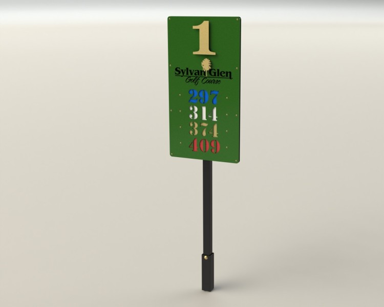 Tee Marker Yardage Sign