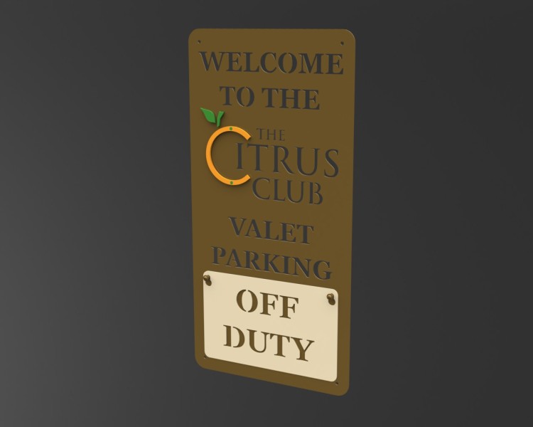 Citrus Club Welcom and Valet Sign