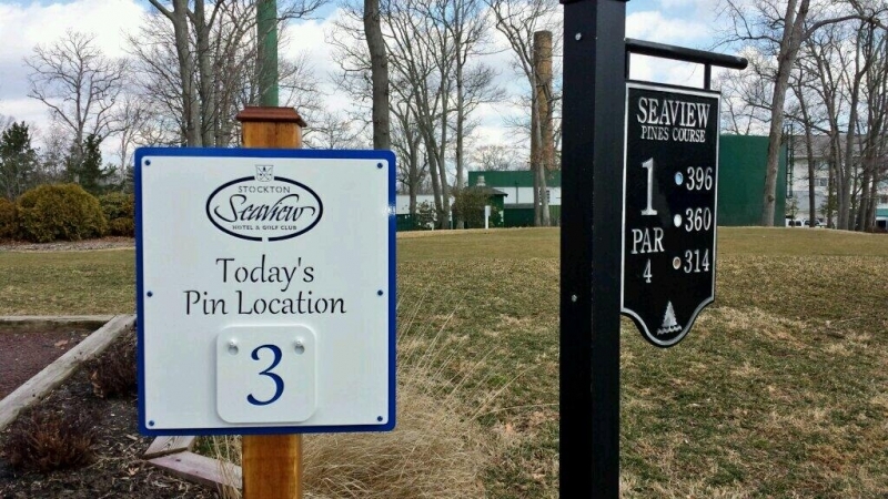 Pin Location Sign for Seaview Golf Course