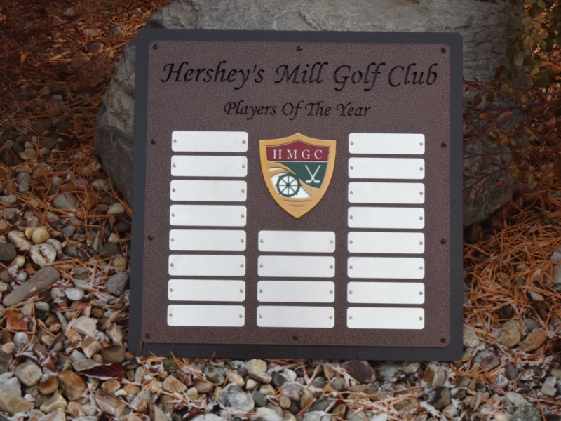 Perpetual Golf Plaque -Hershey Mills