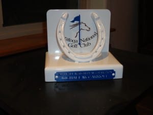 Here's a custom trophy we built for a tournament at Saratoga National.