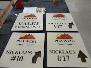 Some golf course directional signs for PGA West.