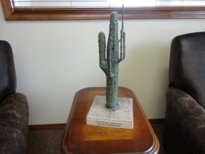 A tournament trophy for a desert course.