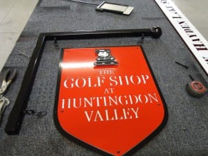 Hanging Golf Shop sign for Huntingdon Valley