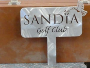 Brushed Aluminum tee markers for Sandia Golf Club