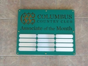 Associate of the Month Plaque -Columbus