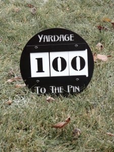 Yardage to the Pin Sign --Grand Cypress