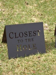 Closest to the Hole Sign -Lake Success