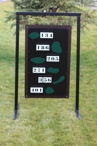 Driving Range Layout Sign -The Hasentree Club