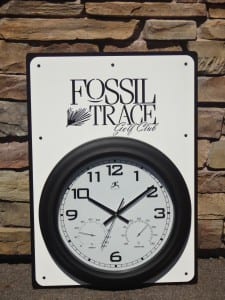 Golf Course Clock Sign -Fossil Trace